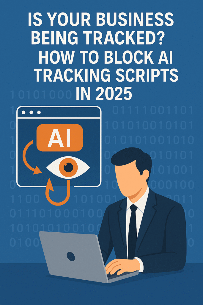 Freelancer using privacy tools to block AI tracking scripts while working online