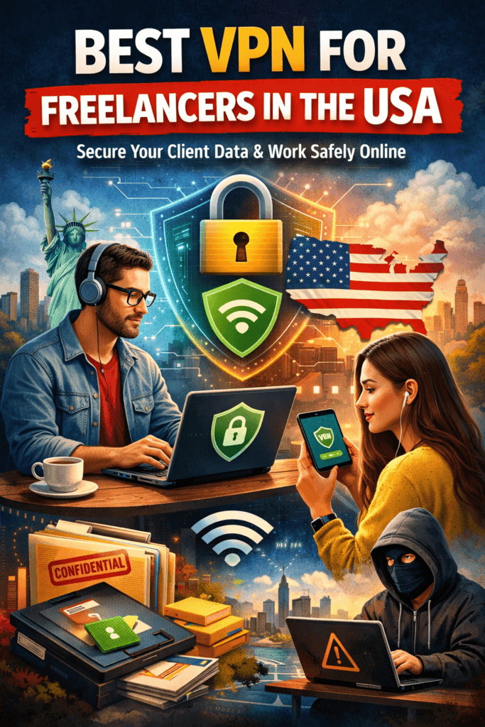 Best VPN for freelancers in the USA protecting client data while working remotely with secure internet connection