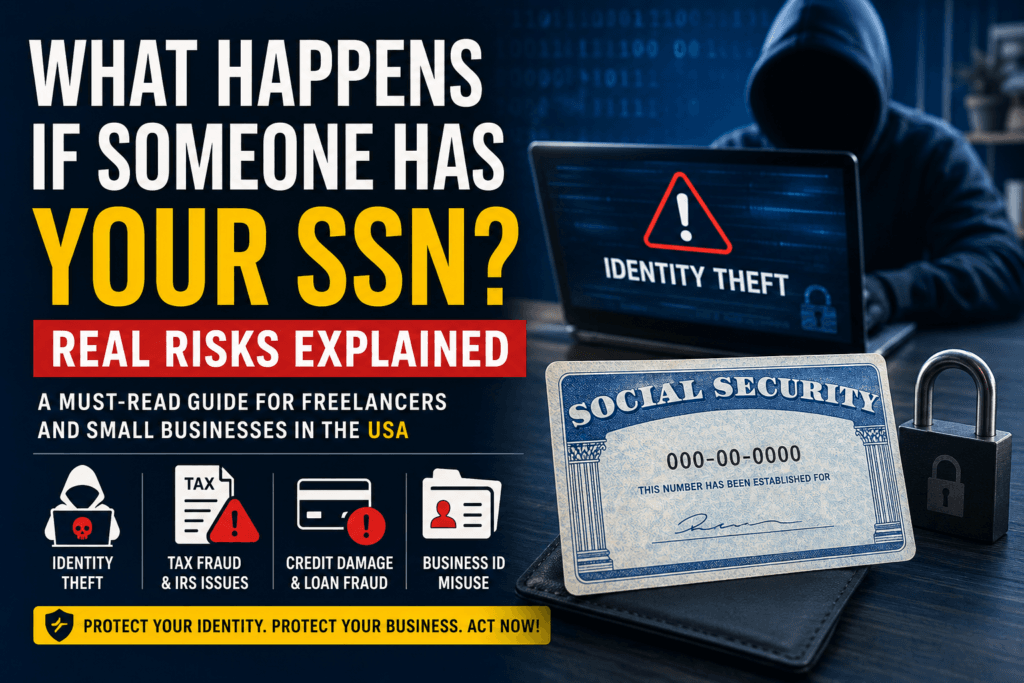 what happens if someone has your SSN as a freelancer in the USA showing identity theft, tax fraud, and credit damage risks